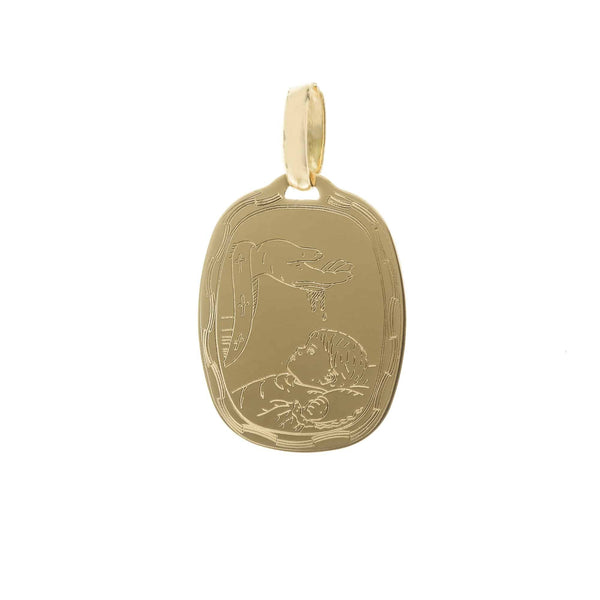 18k Yellow Gold Baptismal Pendant