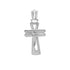 18k White Gold Solid Hand Made Cross Jesus Pendant