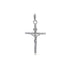 18k White Gold Cross Jesus Tube Style Pendant