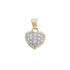 18k T-tone Gold Heart Cubic Italy Pendant