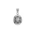 18k White Gold Oval Cubic Drop Pendant