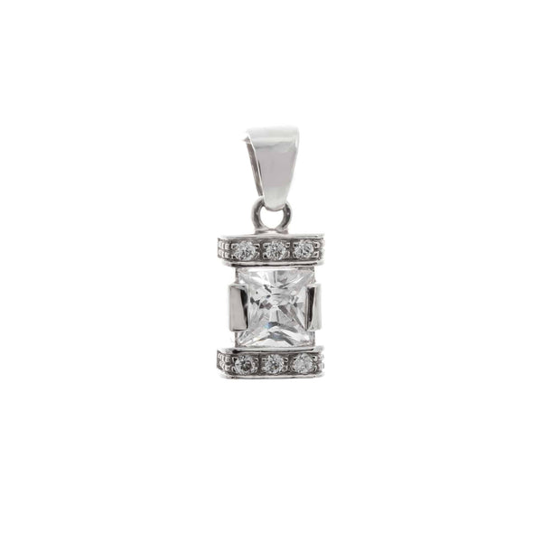 18k White Gold Cubic Pendant