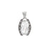 18k White Gold Checkard Oval Cubic Pendant