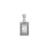 18k White Gold Rectangal Cubic Pendant