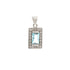 18k White Gold Aqua Marine Rectangular Pendant