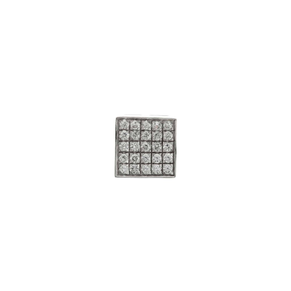 18k White Gold Square Cubic Slider Pendant