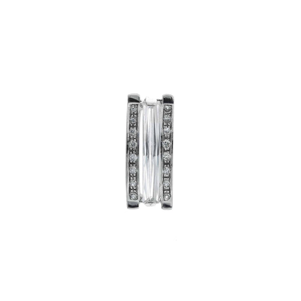 18k White Gold Cubic Elongated Slider Pendant