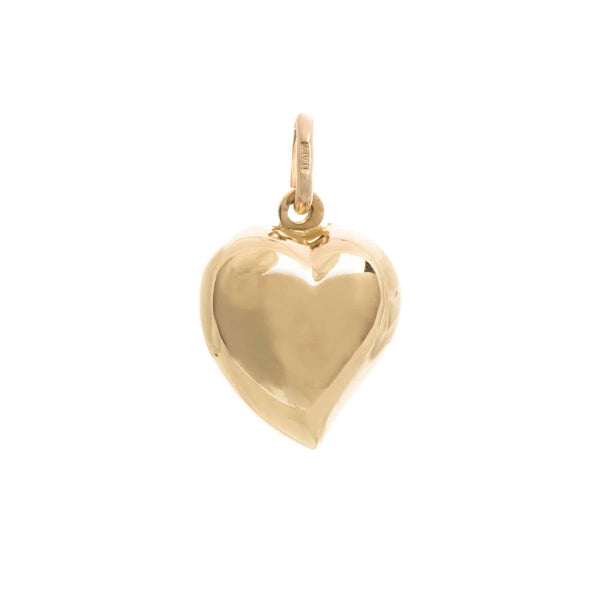 18k Yellow Gold Puffed Heart Italy Pendant