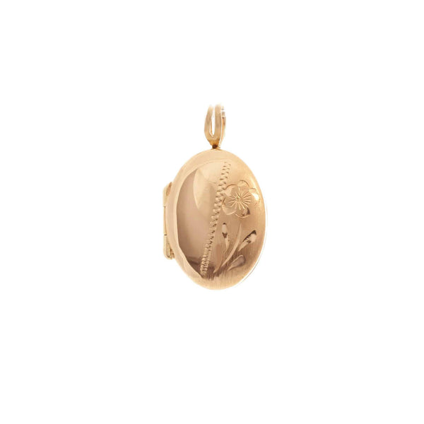 18k Yellow Gold Tiny Oval Locket Italy Pendant