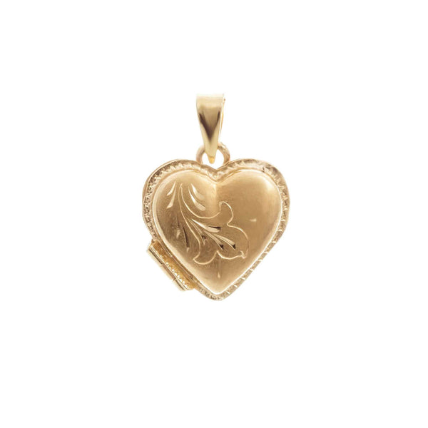 18k Yellow Gold Heart Locket Italy Pendant