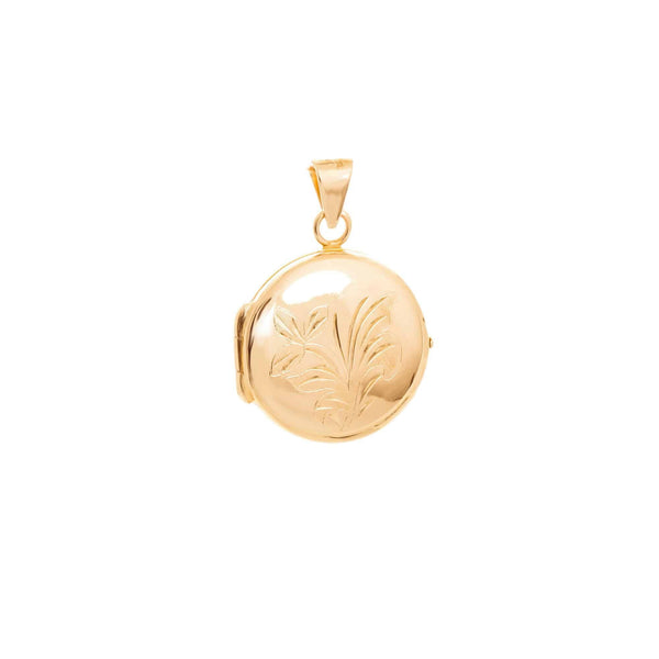 18k Yellow Gold Round Locket Italy Pendant