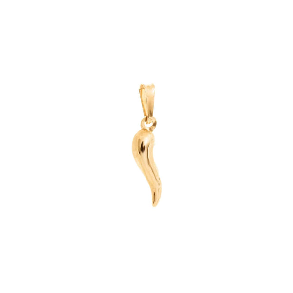 18k Yellow Gold Puffed Horn Pendant