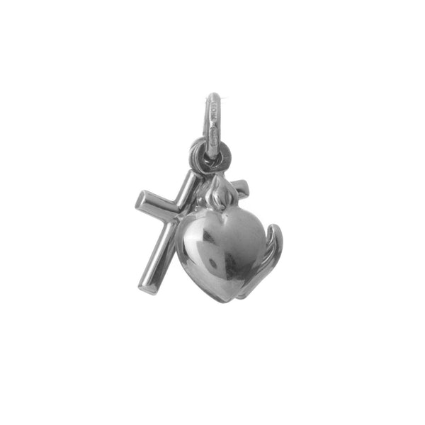 10k White Gold Faith Hope Charity Pendant