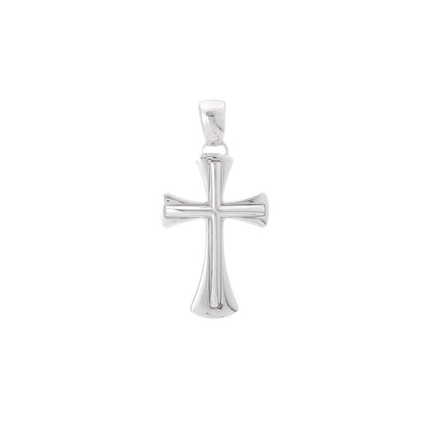 18k White Gold Slick Cross Pendant