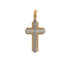 18k T-tone Cross Square Puffed Italy Pendant