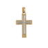 18k T-tone Fancy Cross Imported Italy Pendant