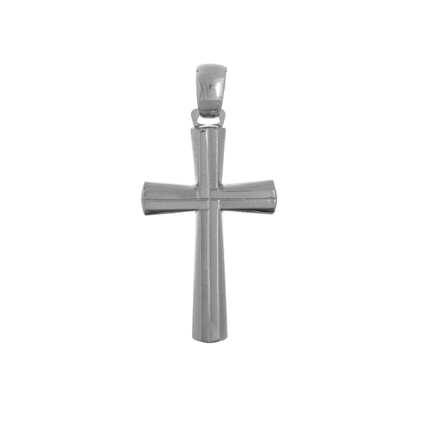 18k White Gold Simple Cross Pendant