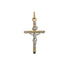 18k T-tone Gold Round Tube Cross Pendant