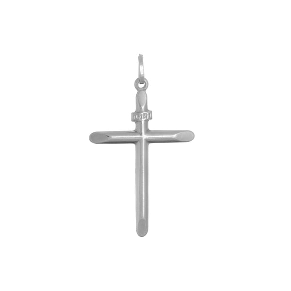 18k White Gold Simple Cross Italy Pendant