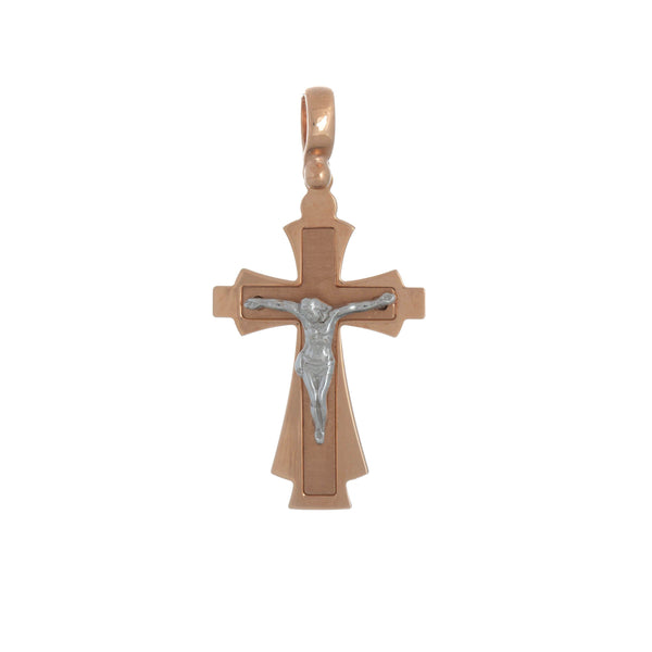 18k Rose Gold Fancy Cross Pendant