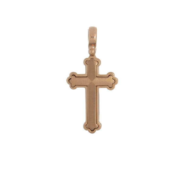 18k Rose Gold Fancy Cross Pendant