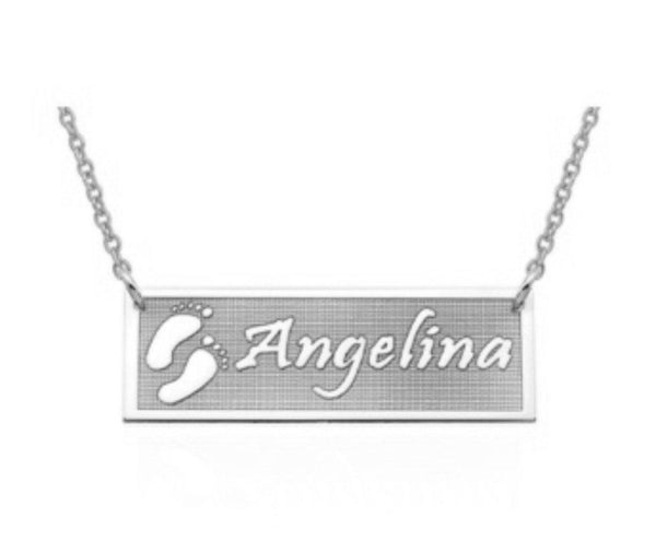 14k Dog Feet name Necklace