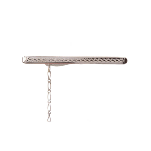 18k White Gold Stella Tie Bar Safety Chain