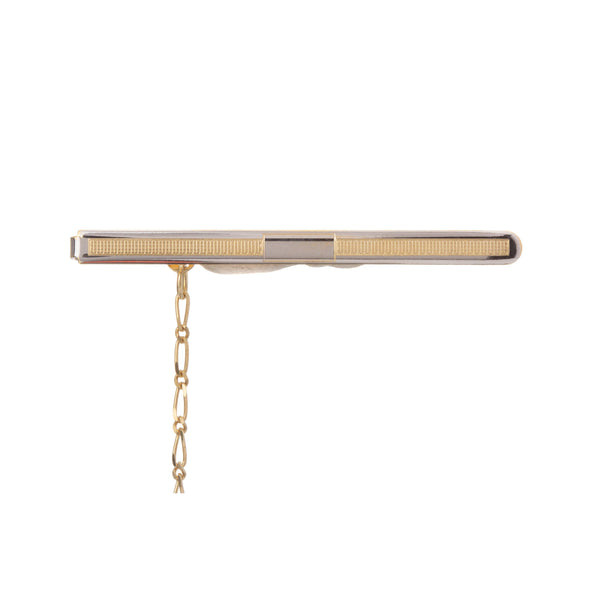 18k Two Tone Stella Tie Bar Safety Chain