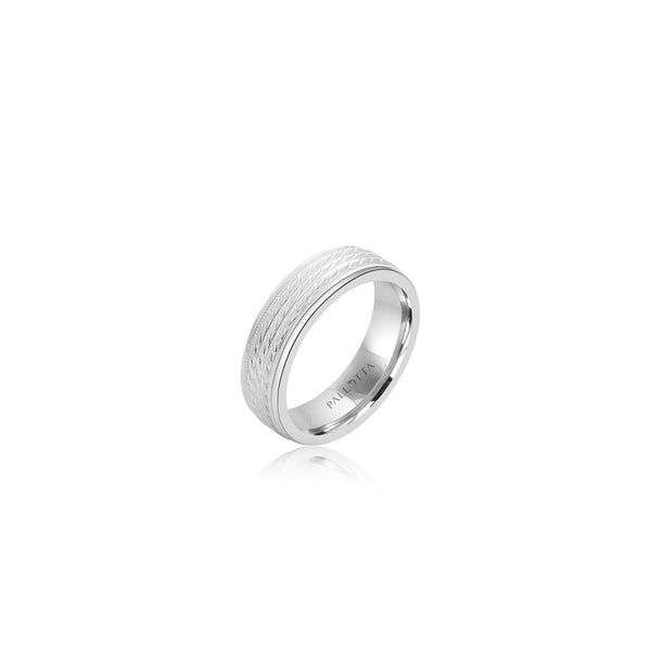 10k White Gold Diamond Cut Band (6mm)