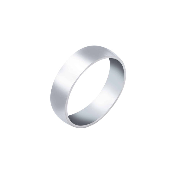 14k White Gold Classic Wedding Band (6mm)