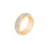 10k T-tone Carved Wedding Band (6mm)