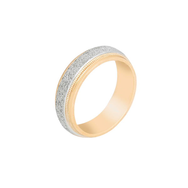 10k T-tone Carved Wedding Band (6mm)