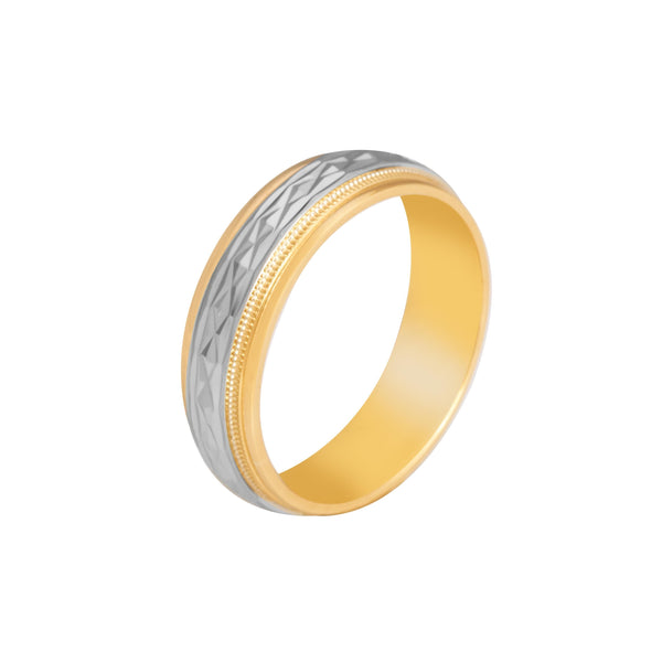 10kt-tone Carved Wedding Band (6mm)