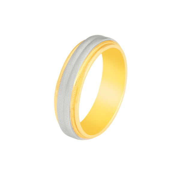 10k T-tone Satin Wedding Band (6mm)