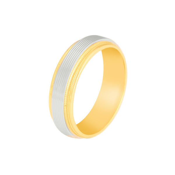 10k T-tone mill Edge Wedding Band (6mm)