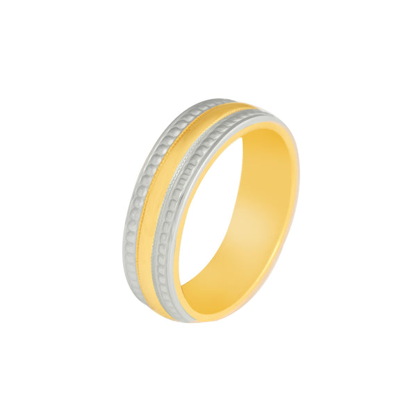 10k T-tone mill Edge Wedding Band (6mm)