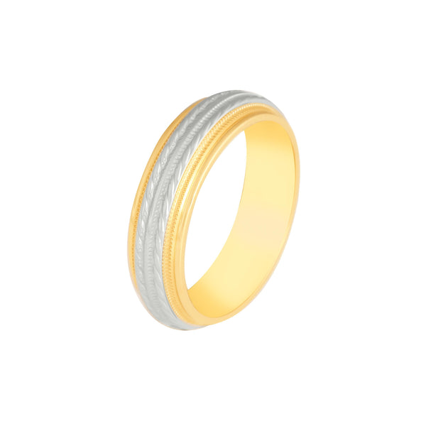 10k T-tone Rope Style Wedding Band (6mm)