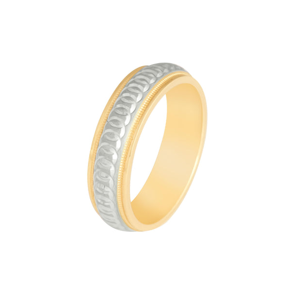 10k T-tone Circle Wedding Band (6mm)