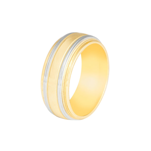 10k T-tone mill Edge Wedding Band (9mm)