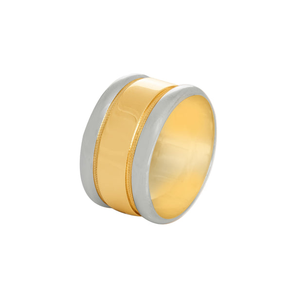 14k T-tone mill Edge Wedding Band (11.5mm)