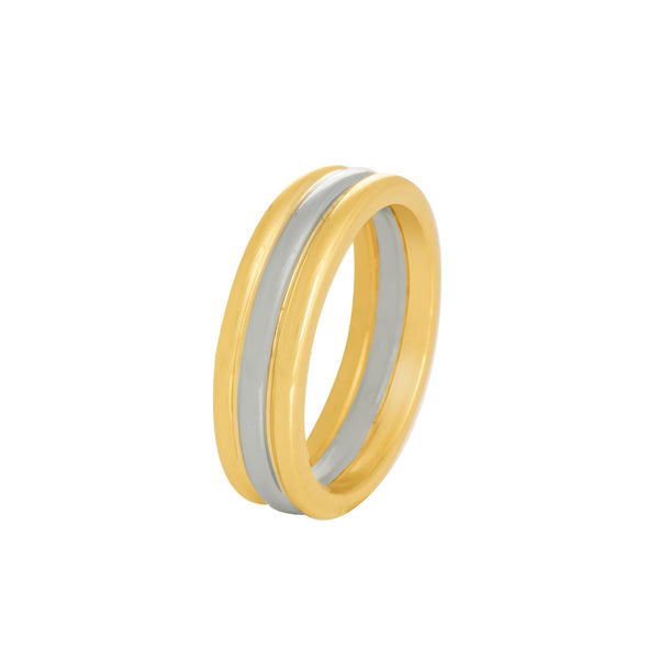 18k T-tone Wedding Band (6mm)