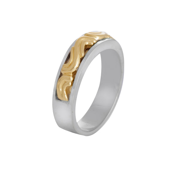 18k T-tone Wedding Band (6mm)