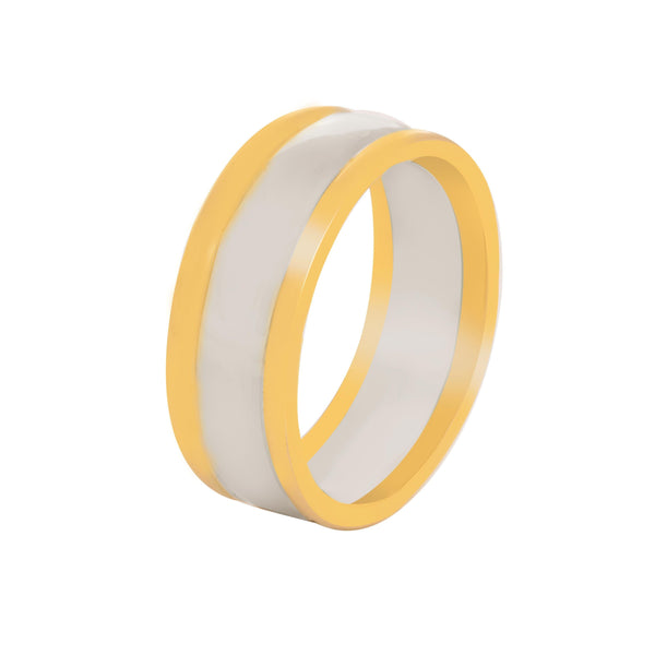 Yellow Gold & Platinum inner Lining Wedding Band (9mm)