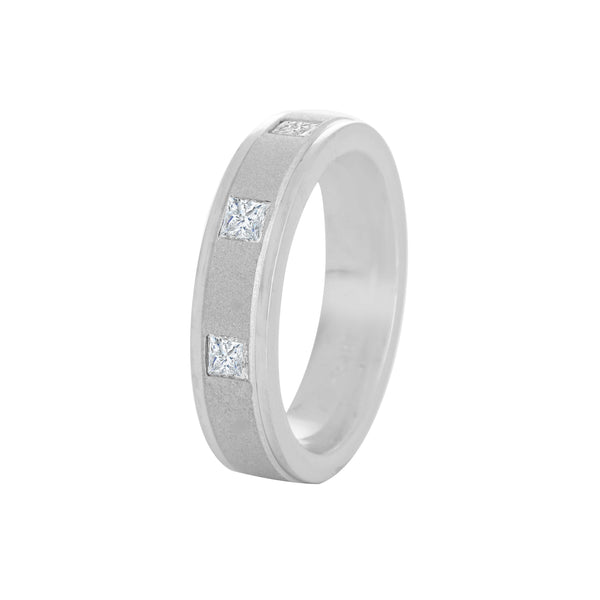 18k White Gold Custom Men’s Wedding Band