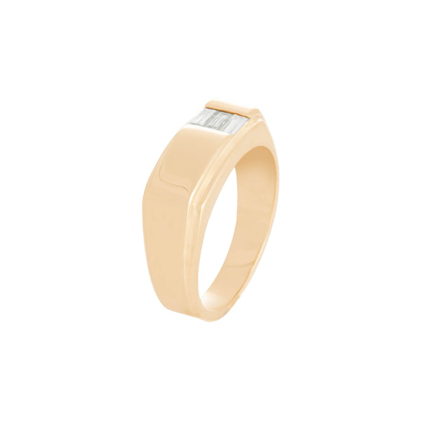 18k Yellow Gold Baguette Diamond Wedding Band