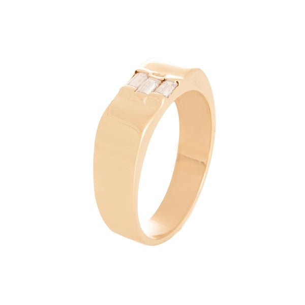 14k Yellow Gold Baguette Cubic Wedding Band