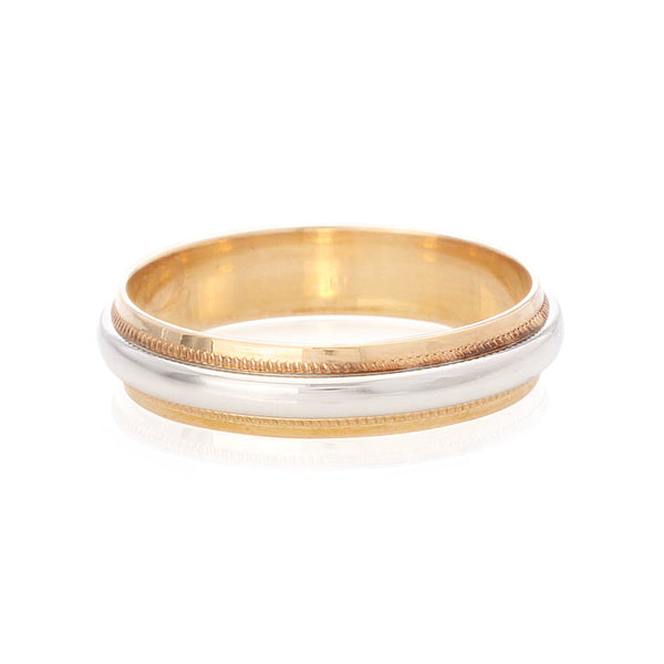 10k T-tone mill Edge Wedding Band (4.5mm)