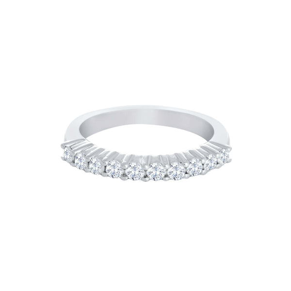 14k White Gold (0.50 Ct. Tw.) Ten Stone Diamond Wedding Band