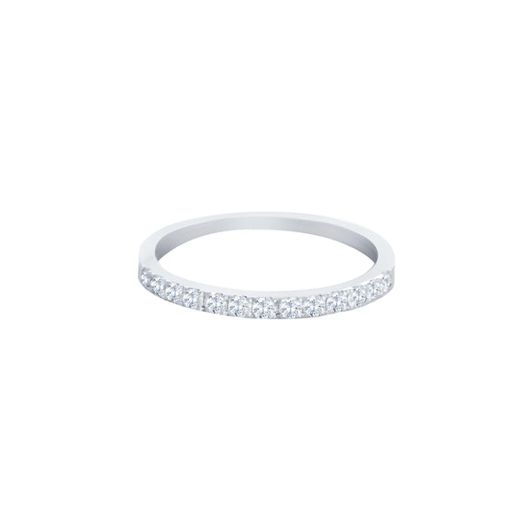 14k White Gold (0.28 Ct. Tw.) Half Diamond Wedding Band