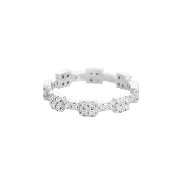 18k White Gold (0.50 Ct. Tw.) Roman Eternity Wedding Band